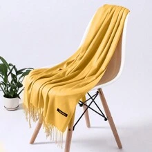 1 件女士纯色超薄仿羊绒防晒流苏围巾，透气柔软，适合日常穿着、旅行、约会、晚餐和其他场合配饰女士 - 彩色 - 查看 16