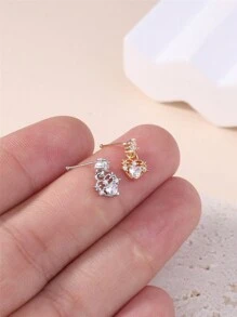 KARYOKO 1 chiếc khuyên mũi hình trái tim CZ đính xương mũi cho phụ nữ, bé gái, đồ trang sức xỏ khuyên mũi dễ thương, đồ trang sức cho ngày lễ tình nhân, mẹ, mẹ, ngày của mẹ, quà tặng - mũi nhọn - Xem 8
