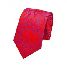 1 Corbata Roja De Cachemira Para Hombre Para Fiesta De Moda, Boda, Negocios, Ocio