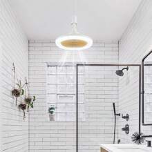Ventilador de Techo de anillo LED,Luz del ventilador de techo,Con mando a distancia,3000K-6500K/luminosidad regulable,Tres velocidades del viento,18W,1400Lm-1800Lm. para Dormitorio, Sala de Estar, Cocina, Comedor - Blanco - Ver 9