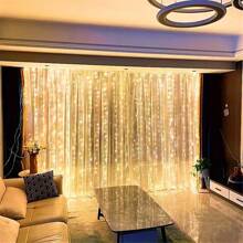 1 pezzo Luci a tenda USB con telecomando, bianco caldo/bianco/multicolore, 8 modalità, luci a tenda a LED per camera da letto, luci da favola, luci per corone, luci di Natale/Ognissanti per decorazioni domestiche, luci per decorazioni per festival, matrimoni, feste, compleanni, giardino, lauree, campeggio, autunno e Natale