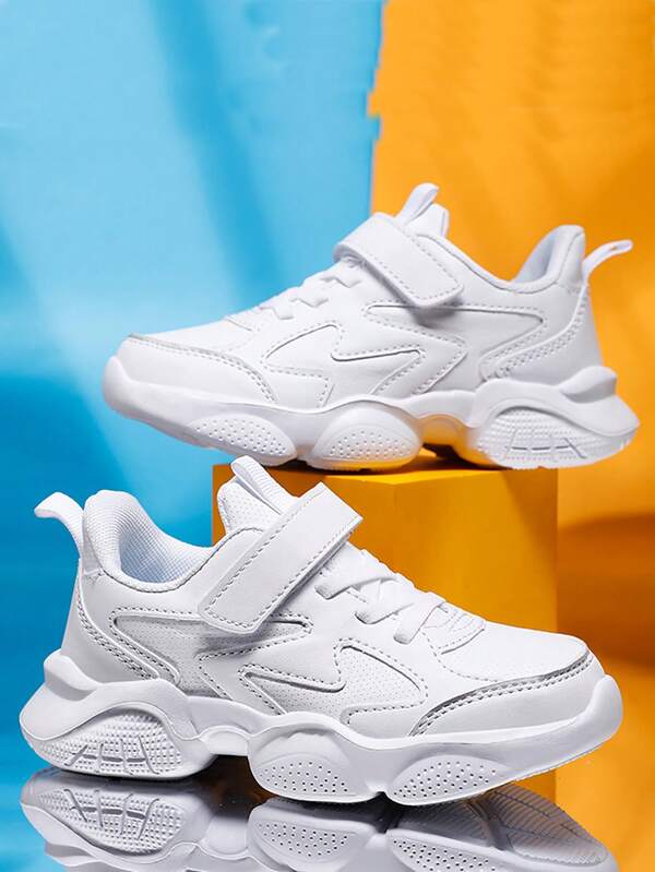 Children's Sports Shoes, White Leather Waterproof Shoes For Boys And Girls Including Toddlers And Big Kids