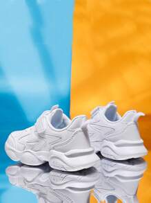 Children's Sports Shoes, White Leather Shoes For Boys And Girls Including Toddlers And Big Kids - White - View 3
