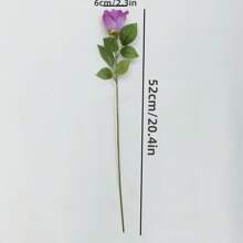 20pcs Artificial Single Stem Rose Flowers For Living Room Decoration, Tabletop Display - Purple - View 6