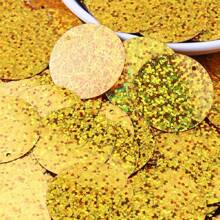 Większe okrągłe cekiny 30 mm PVC płaskie okrągłe cekiny 3 cm Hologram laserowe kolory konfetti Lentejuelas do rękodzieła taniec brzucha odzież akcesoria ślubne 20 g 60 szt.