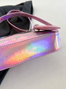 學生禁止透明JK袋，日式炫耀雷射腋下袋，鏈條亞文化Y2K性感肩背小食痛包女用 - 粉色 - 查看 10