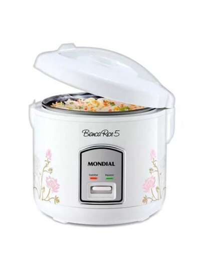  Panela Elétrica Mondial NPE-05-5X Arrozeira Bianca Rice5 Potente Moderna Inox Branca 110V