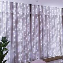 1 pezzo Luci a tenda USB con telecomando, bianco caldo/bianco/multicolore, 8 modalità, luci a tenda a LED per camera da letto, luci da favola, luci per corone, luci di Natale/Ognissanti per decorazioni domestiche, luci per decorazioni per festival, matrimoni, feste, compleanni, giardino, lauree, campeggio, autunno e Natale