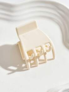 5pcs Geometric Trapezoid Shaped Mini Hair Claws (3.5cm) In Simple Merad Coffee Tone, Suitable For Half Ponytail, Fish Clip And Commute Hairstyles - Multicolor - View 4