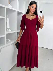 Women Dresses - Màu Đỏ Sâu - Xem 1