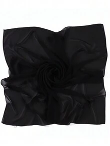 1pc Solid Color Chiffon Muslim Hijab, Square Scarf - Multicolor - View 5