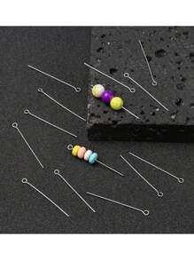100pcs- Stainless Steel Nine-Shaped Needle, 9-Pin, Head Pin, Beaded Needle, Suitable For DIY Jewelry, Earrings, Bracelets, Necklaces, Pendants Craft Accessories