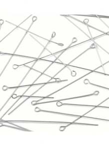 100pcs- Stainless Steel Nine-Shaped Needle, 9-Pin, Head Pin, Beaded Needle, Suitable For DIY Jewelry, Earrings, Bracelets, Necklaces, Pendants Craft Accessories