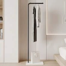 1pc Household Nordic Coat Rack, Modern Pole Style Standing Hat Rack For Bedroom, Easy Assembly - Black - View 4