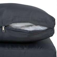 Ghế đan bằng liễu gai màu nâu PE ngoài trời 2 chỗ ngồi có đệm và bộ bàn màu xám - Xám - Xem 6