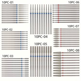 Kit de pulido de uñas profesional de 10 piezas - Brocas de taladro de uñas premium, cepillo de limpieza, removedor de pedicura para uñas acrílicas y de gel, conjunto completo de herramientas de manicura de arte de uñas - Sin fragancia por KADS