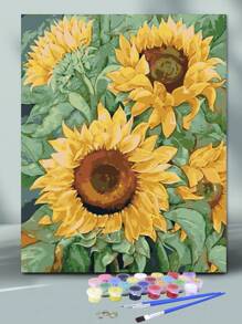 1 Bộ tranh sơn dầu kỹ thuật số tự làm 40x50cm, Hoa hướng dương vẽ tay, Bộ vật liệu vẽ tranh acrylic, Trang trí tường nghệ thuật, Dụng cụ nghệ thuật tự làm cho người lớn và người mới bắt đầu, Tranh trang trí nhà cửa, Bộ công cụ vẽ tranh vải - jw24402 - Xem 1