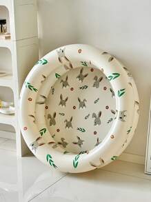 1 件装充气折叠卡通动物恐龙设计婴儿浴盆，户外幼儿熊和兔子游泳池，夏季 - 彩色 - 查看 8