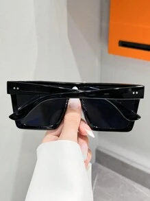 1/3 piezas Gafas de moda de verano con marco cuadrado oversize, adecuadas para salidas, viajes, accesorios de verano, estilo deportivo, conducir, atuendos de vacaciones, playa, festivales de música, vacaciones, vestidos elegantes, accesorios de street-wear, ambiente de vacaciones, deportes, fiestas, actividades al aire libre, estilo callejero, pesca, vacaciones