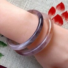 1 Natural Jade Strip Bracelet, Gemstone Bracelet, Quality Jewelry (Multiple Colors And Sizes Optional) Women's Fashion Bracelet, Healing Meditation Bracelet, Smooth Stone Bracelet, Natural Jade Bracelet, Can Promote Wisdom, Balance Peace, Holiday Gift, Gift For Her. - B - View 4