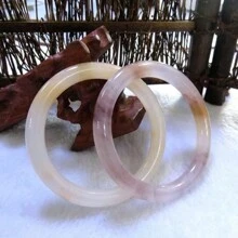 1 Natural Jade Strip Bracelet, Gemstone Bracelet, Quality Jewelry (Multiple Colors And Sizes Optional) Women's Fashion Bracelet, Healing Meditation Bracelet, Smooth Stone Bracelet, Natural Jade Bracelet, Can Promote Wisdom, Balance Peace, Holiday Gift, Gift For Her. - B - View 5