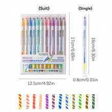 6/12 Double Headed Magic Color Changing Highlighter Drawing Set, Professional Art Supplies - Multicolor - View 5