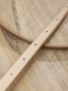 3件套女士多色PU腰带，配银色圆扣，时尚细腰带，适合日常夏季、秋季上学、万圣节等场合。 - 彩色 - 查看 6