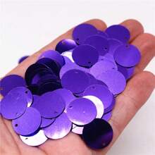 150 piezas 20g Lentejuelas sueltas redondas PVC de 20mm de gran tamaño 2cm con un orificio a un lado para coser, joyería, colgante, adornos para boda, manualidades y accesorios