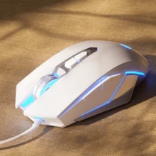 HP M220 Gaming Mouse Wired Silent Gaming Internet Cafe Mechanical Metal Programmable Macro Key Eat Chicken LOL Laptop Desktop USB Office - White Mute - View 2