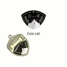 1 Máy Tính Vintage Thú Cưng ID Thẻ Mặt Dây Chuyền, Có Thể Khắc, Chống Mất, Hình Mèo Huy Hiệu, DIY Thú Cưng Phụ Kiện - Đồng - Xem 3
