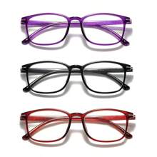 3Pcs Value Pack Glasses Fashion Reading Glasses For Women Men - Square Frame Presbyopic Glasses,With Starry Shining Decoration,Casual Chic Lightweight Eyeglasses,Small And Cute,Best Gifts - Three Piece Set - View 8