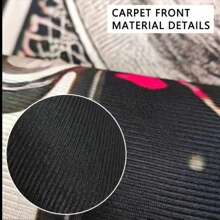 1 件创意赛车形状装饰地毯，防滑可洗地毯，适用于入口、客厅、室内装饰 - 中紫紅色 - 查看 7