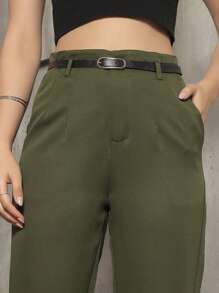 Women Pants - 軍綠色 - 查看 3