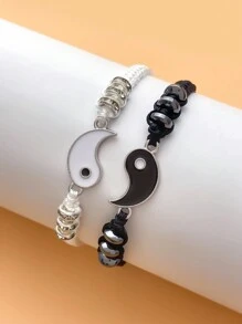 12pcs Yin & Yang Decor Bracelet - Multicolor - View 7
