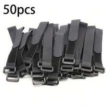 20/50入組可重複使用的綁緊電纜帶，鉤環式電纜綁帶，適用於自行車、汽車記錄儀，綁緊電線 - 黑色 - 查看 13