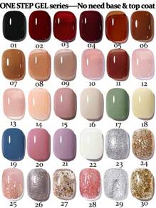 MISS SHAKA 2024新款Slouchy凝胶指甲油无底漆密封层3合1套穿凝胶流行白色光疗灯美甲 - 彩色 - 查看 42