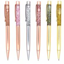 1入/3入/6入閃亮浮砂閃光金屬圆珠筆辦公用品1.0mm黑墨水 - 黑色 - 查看 10