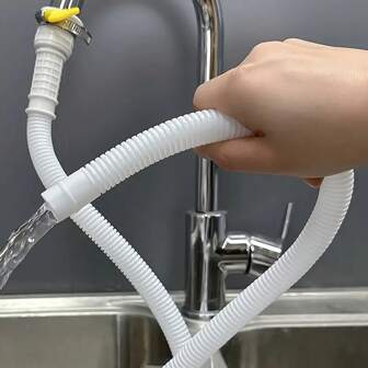 1pc Multi-Functional Water Hose, Faucet Extension Tube, Suitable For Washing Machine Water Inlet/Outlet, Home Use Water Draining Tube, Outdoor Thickened Anti-UV Air Conditioner Drainage Pipe, Reinforced Large Diameter, Kitchen, Bathroom, Outdoor, Air Conditioner Water Inlet/Outlet Hose