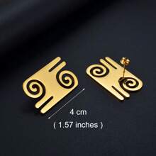 1對2CM/4CM非洲符號耳釘，不銹鋼Adinkra Gye Nyame耳環珠寶