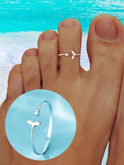 حلقة قدم ذيل الحورية والدلفين، مناسبة لعطلة السيدات على الشاطئ و هدية لعيد الأم، قطعة واحدة