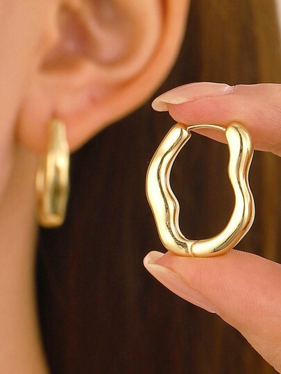 1pair Exquisite Round Circle Stud Earrings