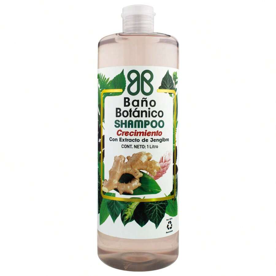 Shampoo Crecimiento Baño Botánico 1 Litro con extracto de Jengibre - Rosa - Ver 1