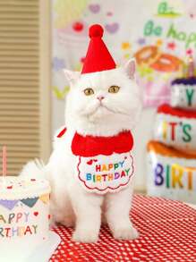 Pet Cat And Dog Cute Birthday Bandana Hat Cartoon Bandana Scarf