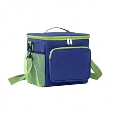 1入便攜式正方形大容量野餐袋-耐用且方便的保溫午餐袋，手提或斜背皆可，適用於戶外保溫野餐袋