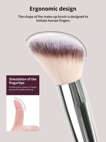 MAANGE 1pc Finger Foundation Make-Up Brush, Liquid Makeup Brush, Super Soft, Professional Makeup Tool, Red Bar Silvery Tube Suitable For Daily Facial Makeup,Foundation Brush,Concealer Brush,Blush Brush,Contour Brush,Blush Brush,Bronzer Brush,Powder Brush,Foundation Brush,Blush Brush - Red - View 8