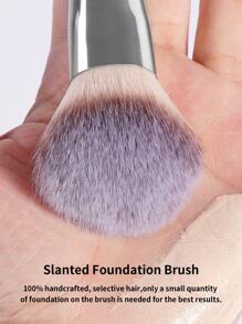 MAANGE 1pc Finger Foundation Make-Up Brush, Liquid Makeup Brush, Super Soft, Professional Makeup Tool, Red Bar Silvery Tube Suitable For Daily Facial Makeup,Foundation Brush,Concealer Brush,Blush Brush,Contour Brush,Blush Brush,Bronzer Brush,Powder Brush,Foundation Brush,Blush Brush - Red - View 7