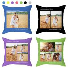 1pc Custom Photo Collage Pillow With Insert, Personalized Pillow With 2 Photo, Customized Gifts For Friends, Pictures Of Pillows, Private Photos Of Pillows, Real Person Homemade Birthday Gifts, ,Breathable,Lightweight,Washable,Funny,Cute,Love,Soft,Comfortable,Elegant,Simple,Custom,Personalized,Unique,Ideal Gifts For Him,Ideal Gifts For Her,Him,Her,Boyfriend,Girlfriend,Dad,Mom,Family,Friends,Pets,Son,Daughter,For Anniversaries,For Mother's Day,For Birthdays,For Valentine's Day,For Graduation,For Father's Day,For Children's Day,For Weddings,For Housewarming,Sofa,Bed,Car,Tea Room,Bedroom,Bathroom,Living Room,Dining Room - Multicolor - View 1
