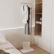 1pc Household Nordic Style Coat Rack Modern Pole-Shaped Floor Standing Clothes And Hat Hanger For Bedroom - Gold - View 5