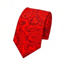 1 Corbata Roja De Cachemira Para Hombre Para Fiesta De Moda, Boda, Negocios, Ocio