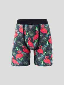 3 件/包 男士印花长款平角内裤 - 彩色 - 查看 2